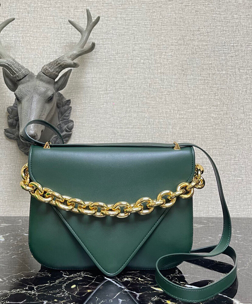 Bottega Veneta Mount Leather Envelope Bag Green